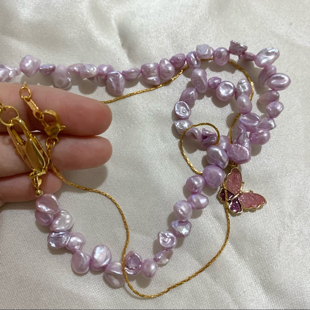 Fresh Water Pearl With Butterfly Charm View 3